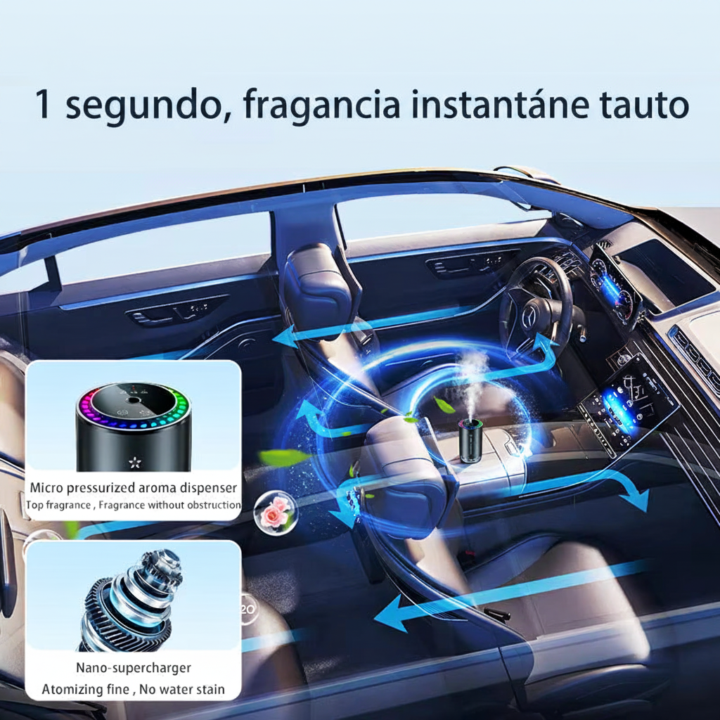 1 segundo fragancia instantánea en todo el auto