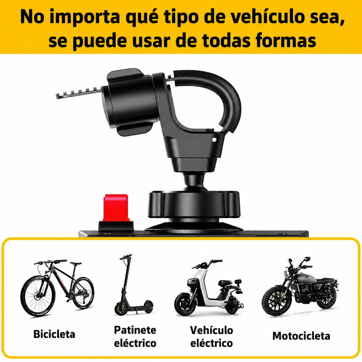 Soporte Universal Giratorio 360° para Celular de Moto y Bicicleta Ajustable y Estable