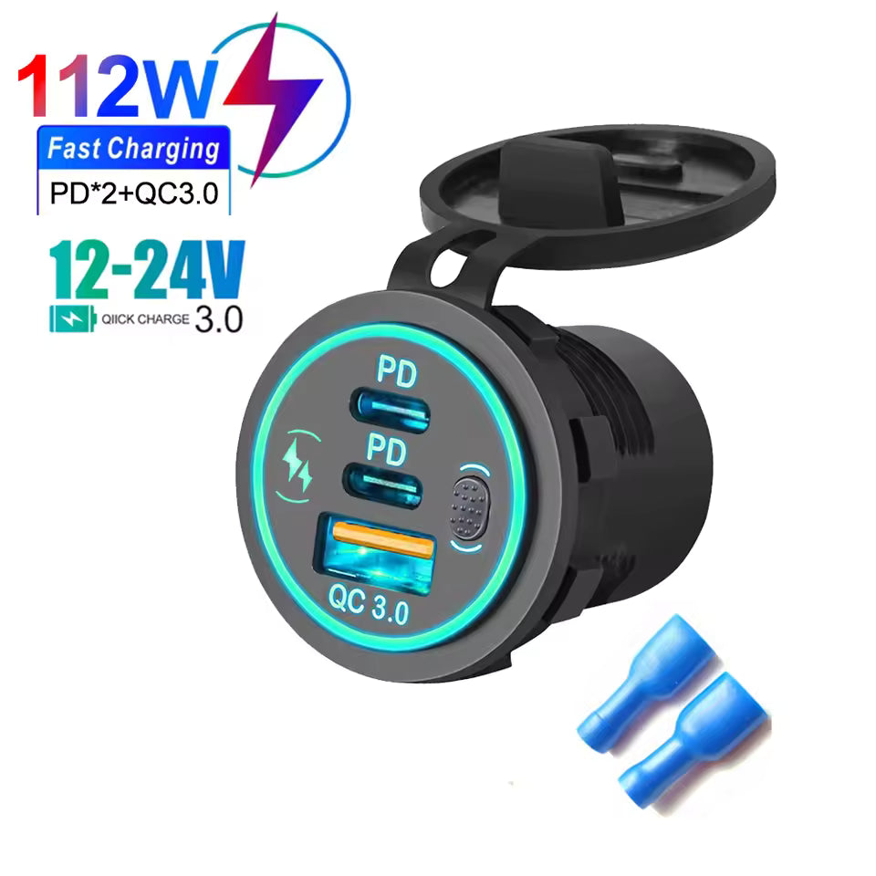 CARGADOR USB 3 PUERTOS DE CARGA RAPIDA