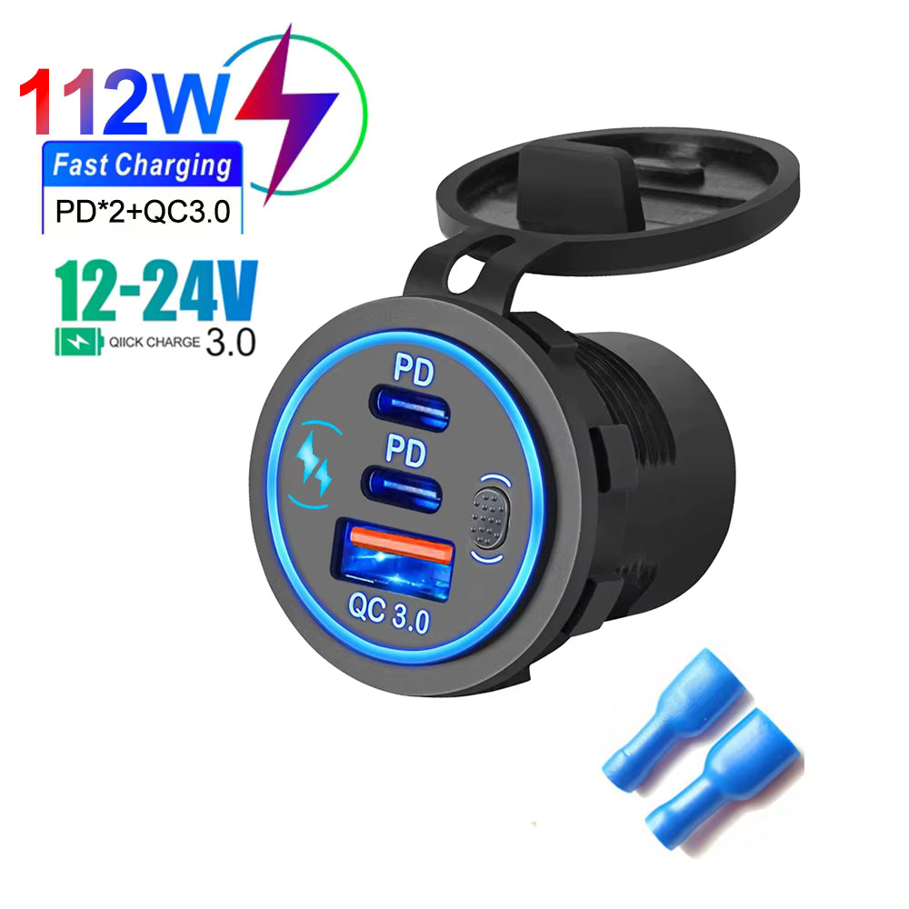CARGADOR USB 3 PUERTOS DE CARGA RAPIDA