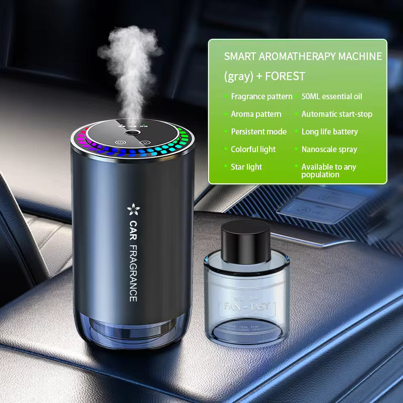 Ambientador Inteligente para Auto con Luz LED Estrellada y Aroma Automático