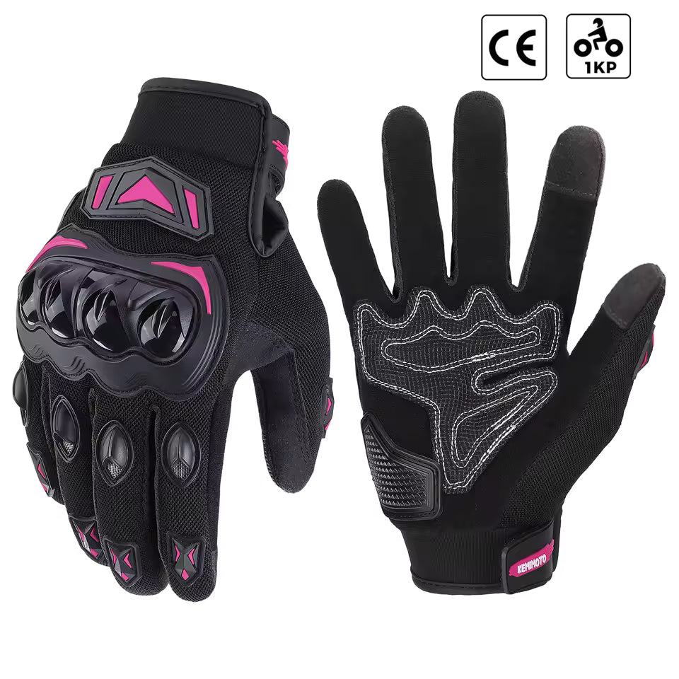 Guantes de Moto de Verano KEMIMOTO CE – Transpirables con Nudillos Reforzados y Pantalla Táctil para Motocross, ATV y UTV