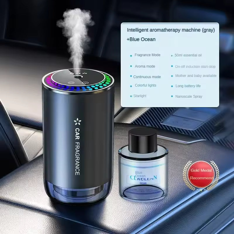 Ambientador Inteligente para Auto con Luz LED Estrellada y Aroma Automático