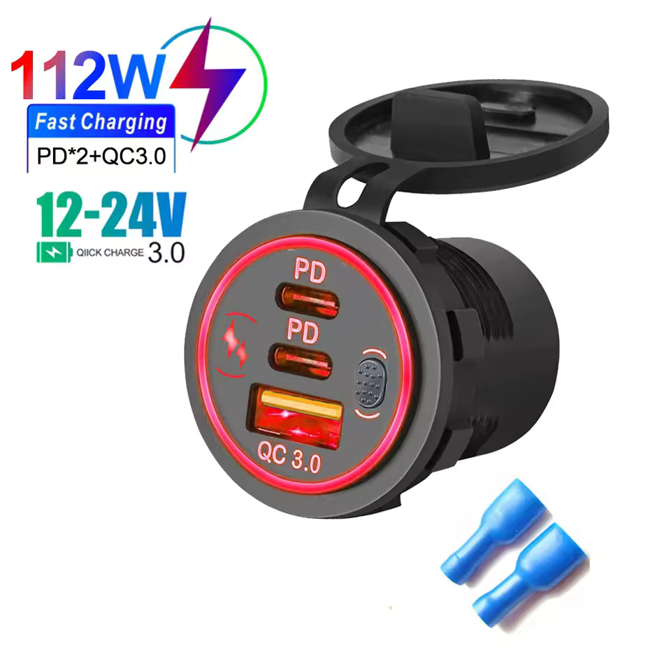 CARGADOR USB 3 PUERTOS DE CARGA RAPIDA