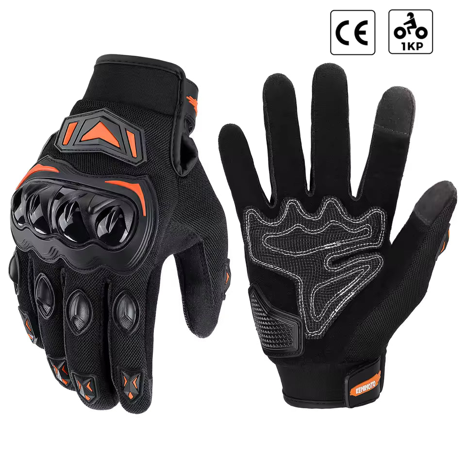 Guantes de Moto de Verano KEMIMOTO CE – Transpirables con Nudillos Reforzados y Pantalla Táctil para Motocross, ATV y UTV