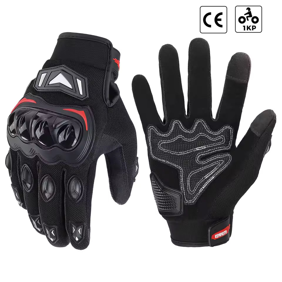 Guantes de Moto de Verano KEMIMOTO CE – Transpirables con Nudillos Reforzados y Pantalla Táctil para Motocross, ATV y UTV
