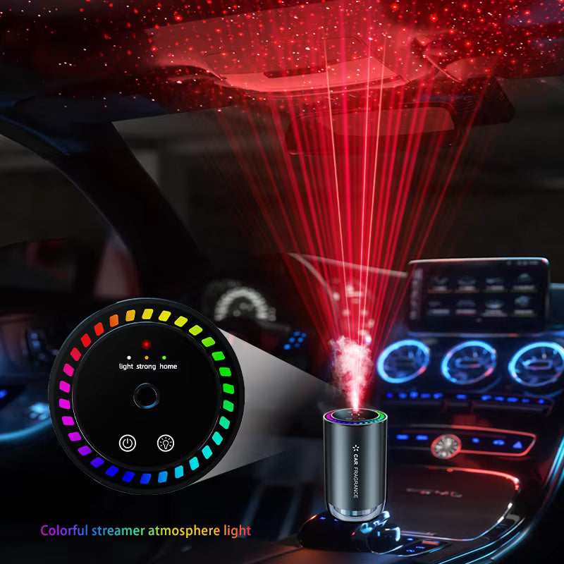 Ambientador Inteligente para Auto con Luz LED Estrellada y Aroma Automático