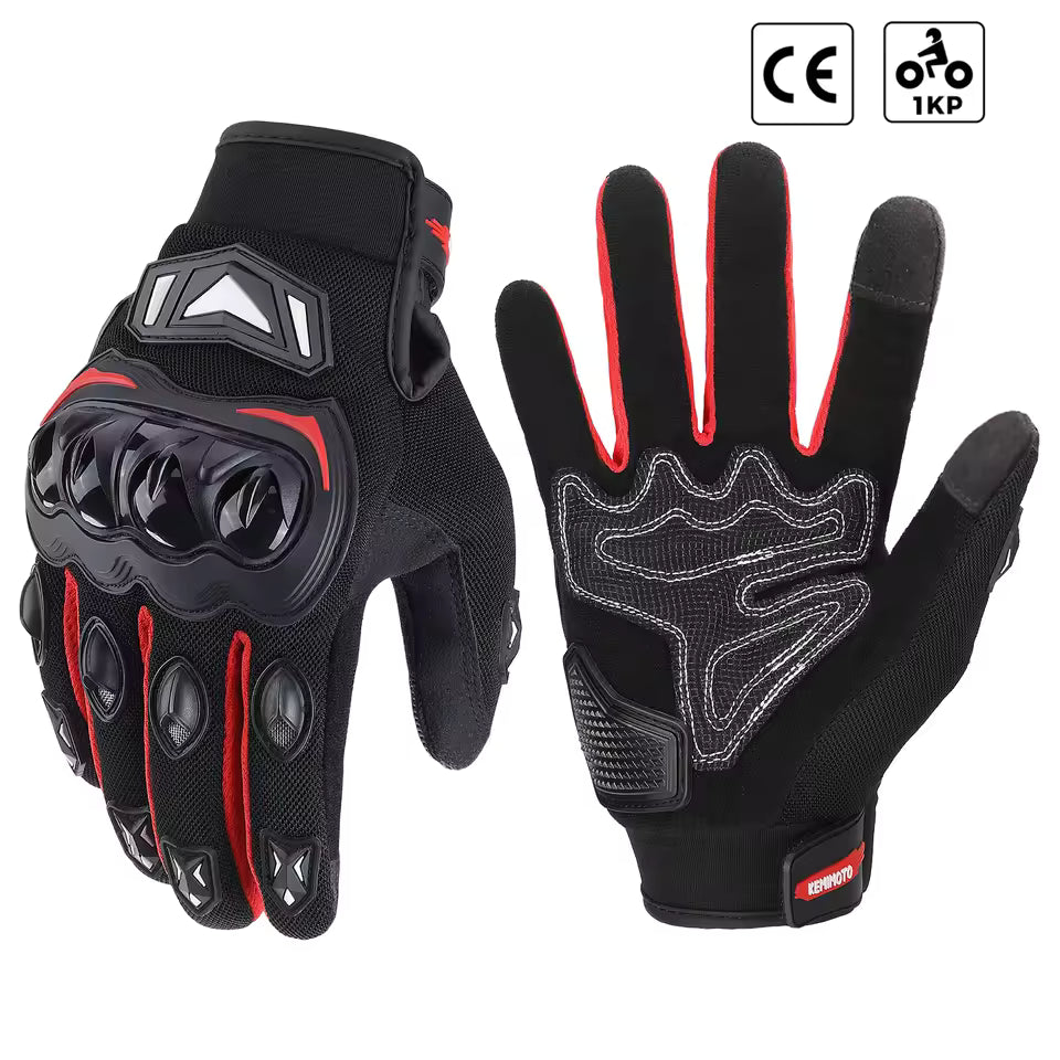 Guantes de Moto de Verano KEMIMOTO CE – Transpirables con Nudillos Reforzados y Pantalla Táctil para Motocross, ATV y UTV