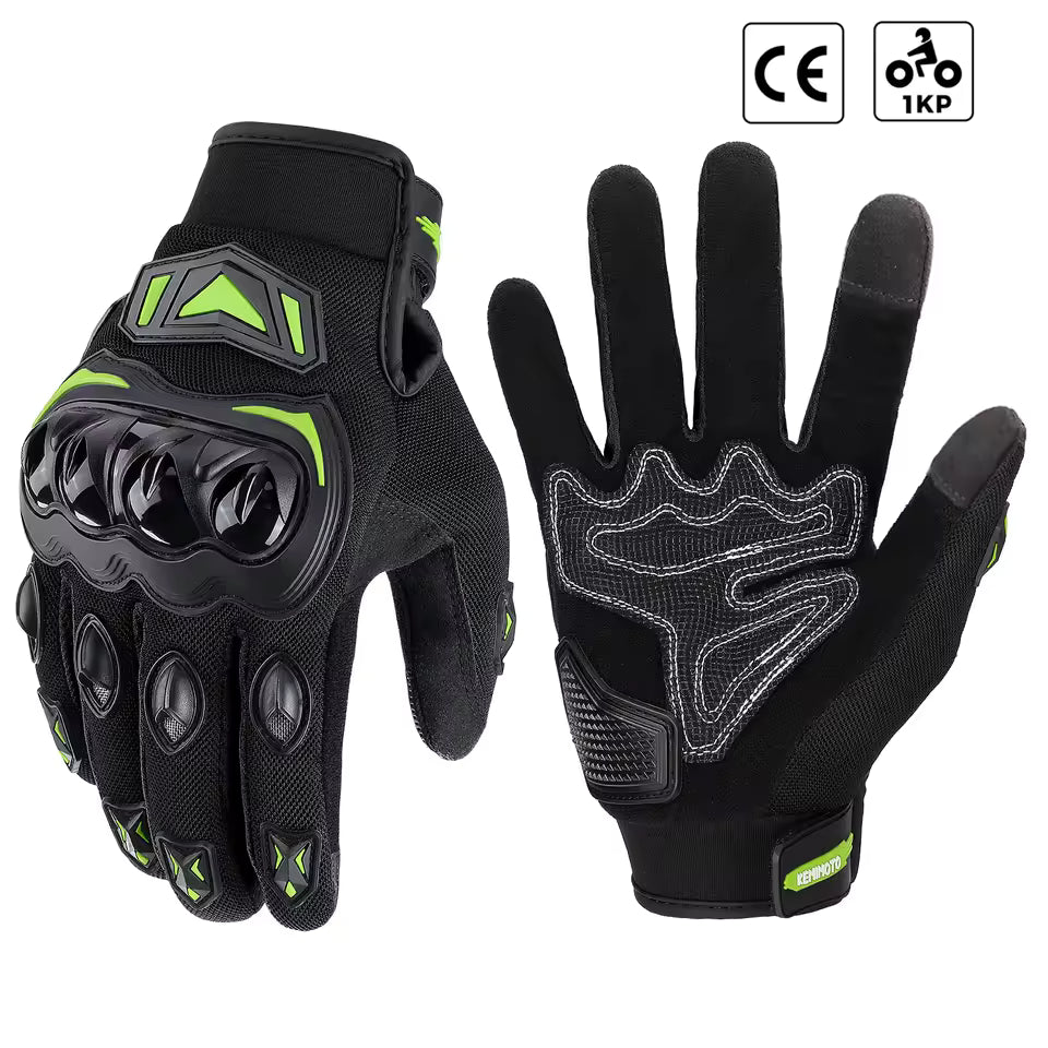 Guantes de Moto de Verano KEMIMOTO CE – Transpirables con Nudillos Reforzados y Pantalla Táctil para Motocross, ATV y UTV