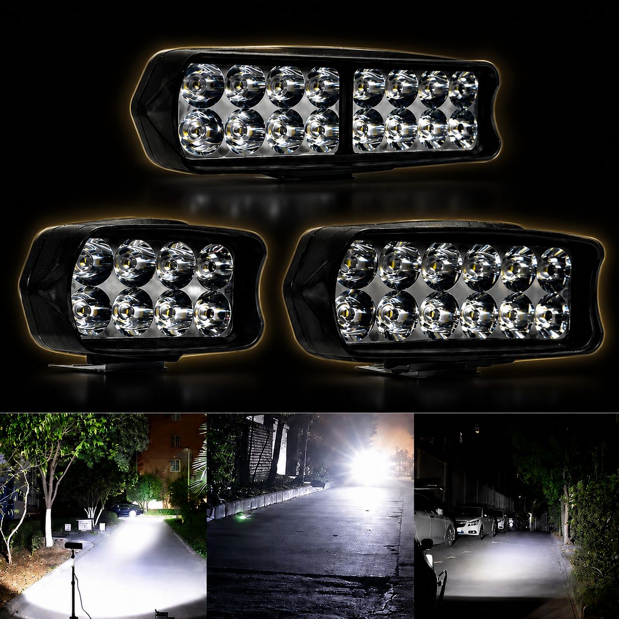 Faro LED Auxiliar Moto 8/12/16 Luces – Antiniebla Impermeable Alta Potencia