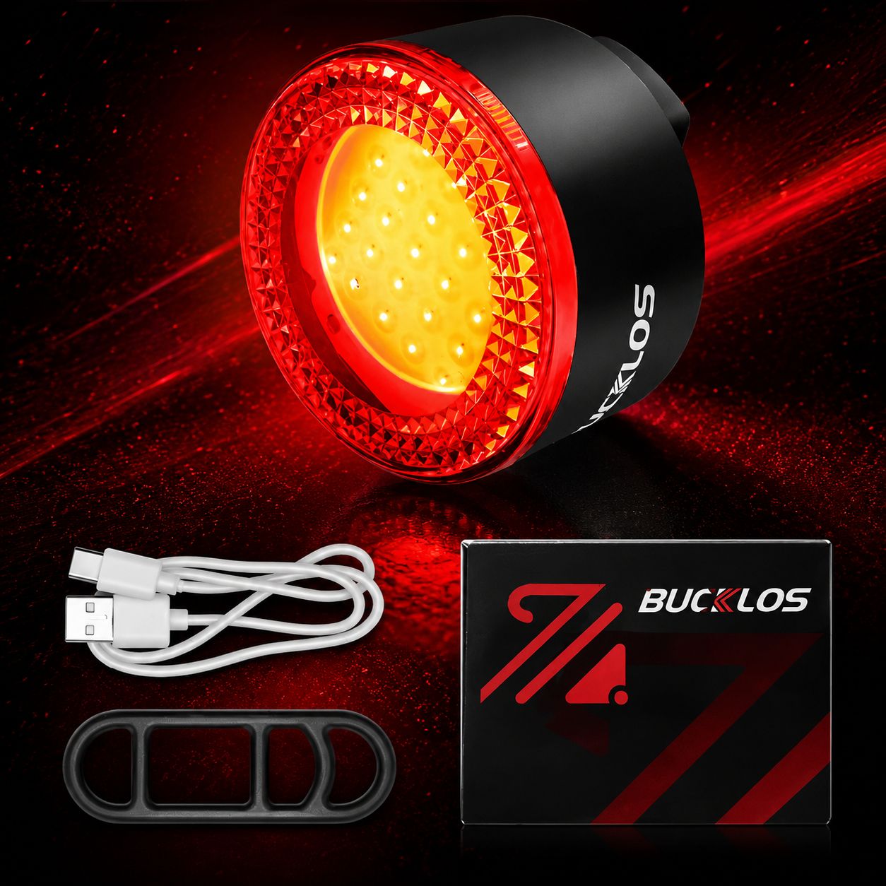 Juego de Luces LED USB para Bicicleta BUCKLOS COB – Delantera y Trasera Recargable de Seguridad