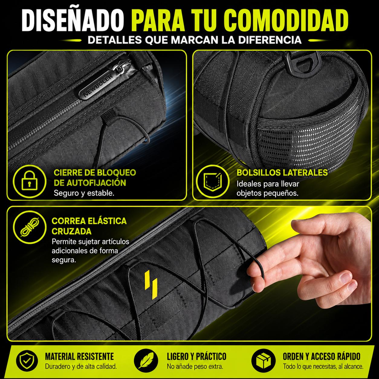 Bolso Multifunción NEWBOLER para Bicicleta – Impermeable y Portátil