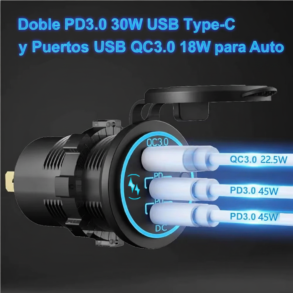 Doble PD3.0 USB Tipo-C - Traducido al español